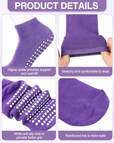 Image of Chuarry 60 Pairs Cotton Yoga Socks Non Slip Skid Sticky Socks for Women Elderly Hospital Pilates Ballet Barre