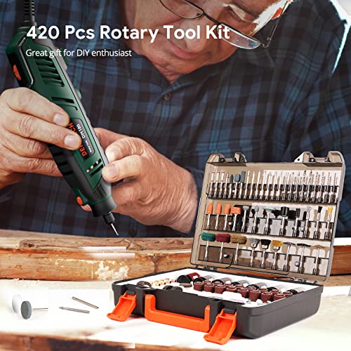 Depstech Rotary Tool Accessories Kit, 420Pcs Accessory Set, 1/8"(3.2Mm) Diameter Shanks, Universal Kit Fits All Tool For Carving, Sanding, Cutting, Drilling, Grinding, Cleaning And Polishing- At420 #TOP3