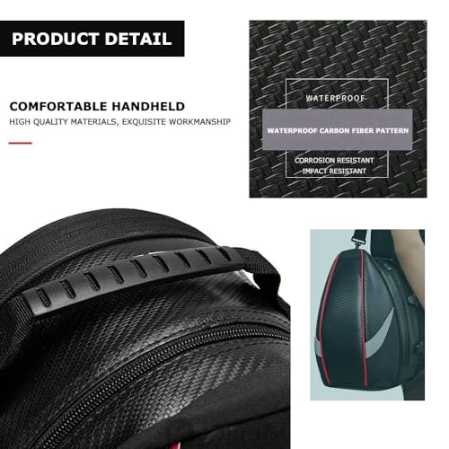 Alforja trasera para motocicleta Triumph Daytona 660 (Sport) 2024, bolsa amplia impermeable y resistente al desgaste, con capacidad expandible para casco y equipaje, color rojo negro miniatura 5