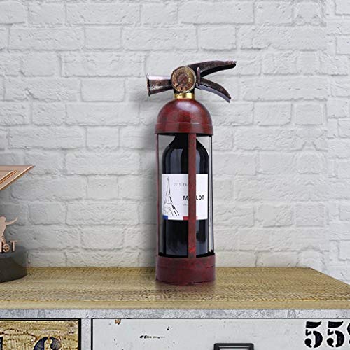Soporte para botellas de vino de hierro rojo y negro artesanal miniatura 7