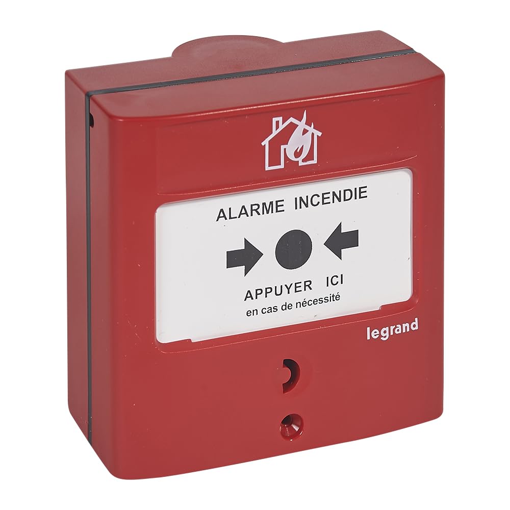 Legrand 138012 - Disparador manual DIN convencional estándar, equipo de alarma contra incendios