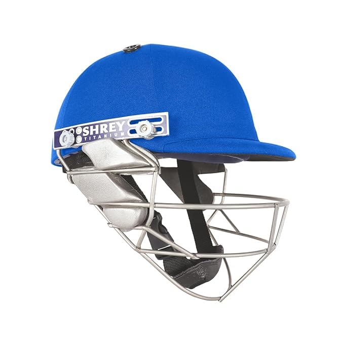 SHREY Cricket Helmet PRO GUARD TITANIUM 2.0 | Adjustable Grill Lightweight Durable Headguard (Royal Blue, L (60-63 cms))