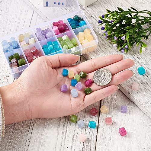 Perles cubiques en agate et péridot véritables pour création de bijoux d'exception - 8