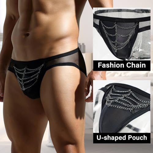 Mens Sexy Briefs Chain Underwear Sissy Lingerie2