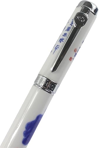 Miniatura 7 de XIAOYU 2PCS Jinhao 950 Pluma estilográfica de porcelana azul y blanca punta media 18KGP - bambú y loto
