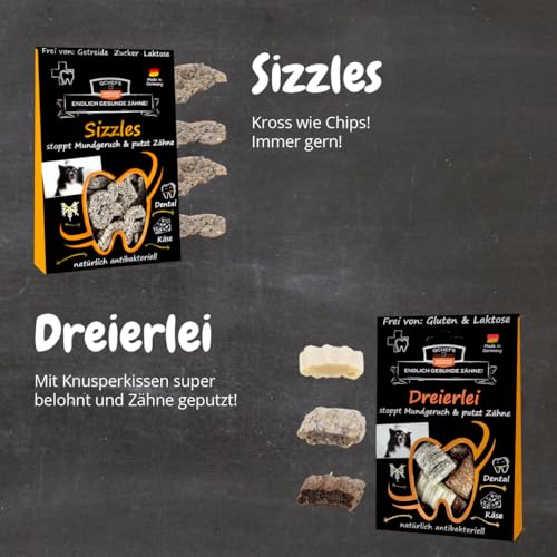 QCHEFS Snackbox Neu: Zahnputzflocken gegen Zahnstein- mit Zahnputzleckerli Zähne geputzt