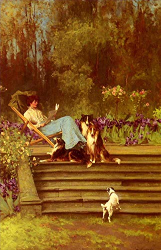 Peinture à l'huile célèbre Arthur Wardle célébrant l'amour des chiens