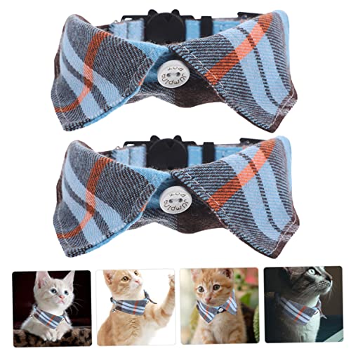 Collar para gatos Yardwe antitirones suave con lazo de cuadros 6
