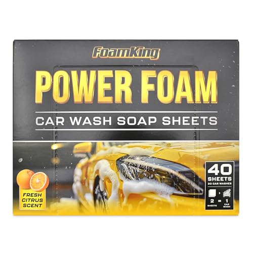 Foam King Car Wash Soap Strip (40ct = 20 Car Washes) - Concentrated Car Cleaning...