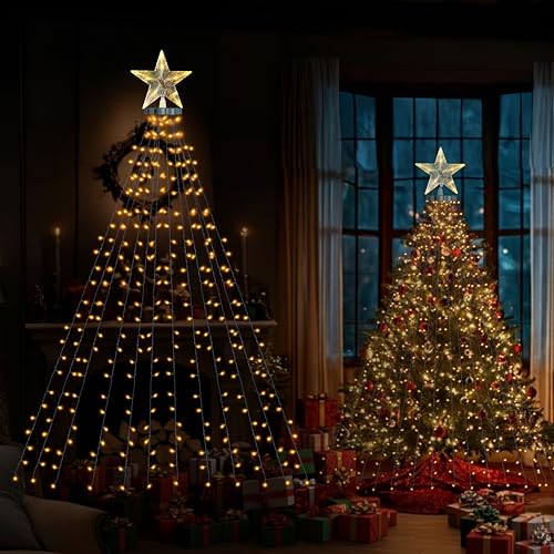 EcoNour 1,5 m Christbaumbeleuchtung | 200 LED-Lichterketten mit Ring...