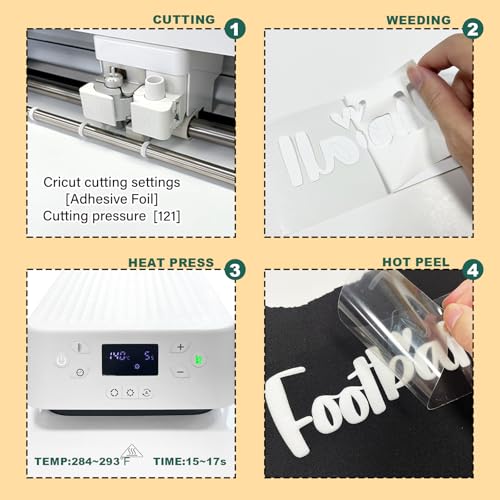 Image of White Puff Vinyl Heat Transfer - 12 inchx 8ft 3D Puff HTV Vinyl, Puffy Iron-On for Fabrics, Perfect for T-Shirts, Bags, Pillows, Compatible with Cricut & Cameo
