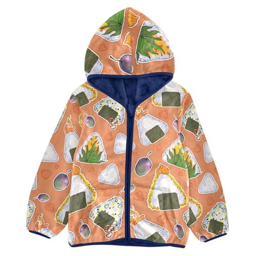 Asian Food Girls Fleece Jacket Girls Fall Jacket Girls Zip Up Hoodie Girls Sherpa Jacket 2-10T