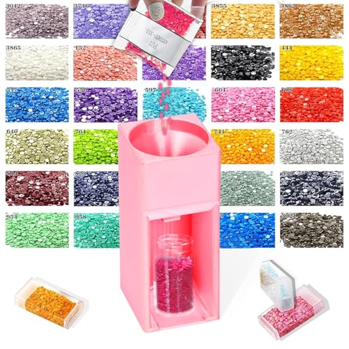Image of Diamond Painting Organizer - Drill Funnel for Round Containers, Portable Art Funnel for Easy Transfer, Accessories (Pink)