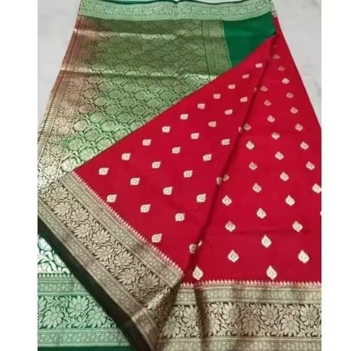 Paras saree Banarasi Satin Silk Saree Elegant Motifs Perfect for Cultural Events, Ceremonies, and Celebrations Red-image-31