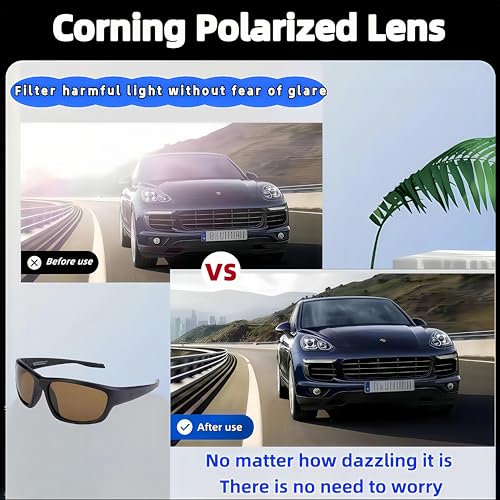 Image of Polarized Sunglasses with Corning Glass Lenses,HD,Scratch,Corrosion Resistant.Ideal for Driving,Fishing,Outdoo