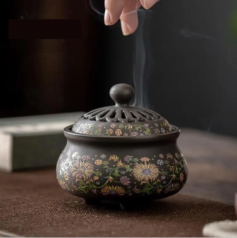 Porta Incienso Quemador de Incienso Zen, Bobina Antigua, Base de Incienso, incensario de sándalo, decoración de habitación, meditación Quemador De Incienso De Reflujo(A)