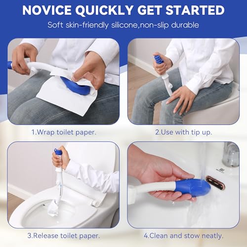 Foldable Toilet Aid(2Pack), Long Comfort Wipe Wand Bottom Buddy Toilet Self Tissue Aids for Toileting, Self Help Wipe Butt for Overweight People Limited Mobility,Elderly, Pregnancy - Image 6