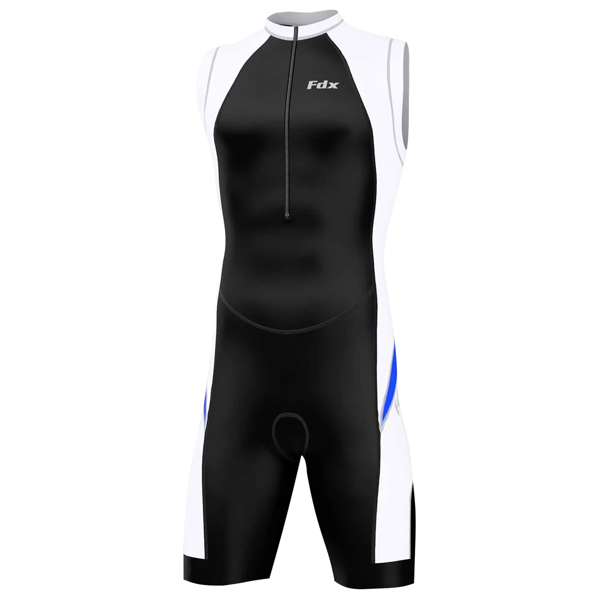 FDX Combinaison de triathlon pour homme, rembourrée et compressive, idéale pour la course, la natation et le cyclisme. Sublimation