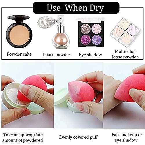 Image of SUNISA Makeup Beauty Sponge Pro Puff Set,Hypoallergenic,Latex-free, Flawless Streak-free Foundation Blender Professional Beauty Makeup Set for Dry & Wet Use (PACK OF 12)