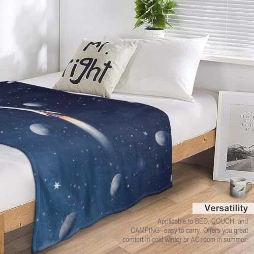 Couverture polaire fusée espace 167x228 cm douce chaude pour lit - 5