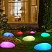 Produktbild Solarlampen für außen, LED RGB Solar Gartenleuchte, solarsteine außen wasserfest garten Dekoleuchte mit Erdspieß Fernbedienung für Garten-Weg, Yard, Rasen, Swimmingpool. (50CM)