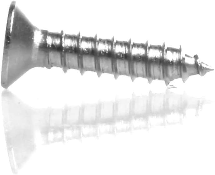 Eliseo 100pcs #6 x 5/8" Flat Head Phillips Wood Screws, 18-8 (304) Stainless Steel Self Tapping Screws (M3.5 x 16mm)