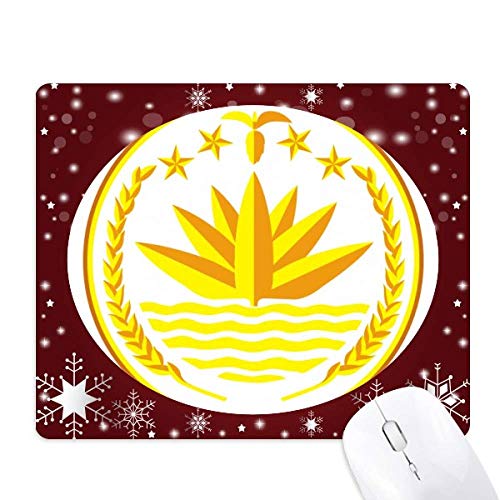 Tapis de souris emblème national de Dhaka Bangladesh décor flocons de neige pour bureau