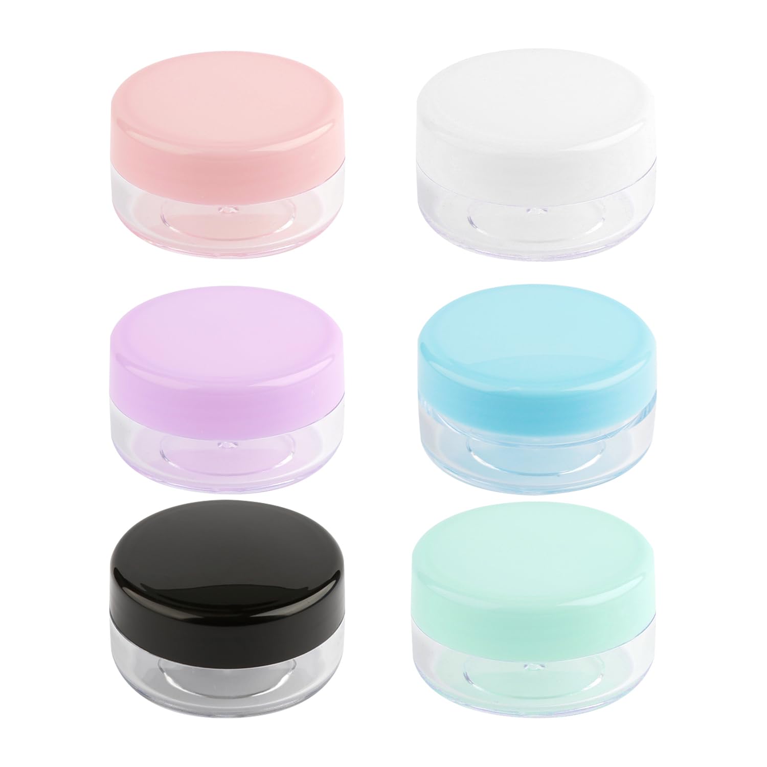 Bojueshaw Multicolour 6Pcs 10Gram Empty Cosmetic Jar,Mini Containers,Leak-Proof Travel Pots With Secure Lids For Creams,Makeup & Crafts