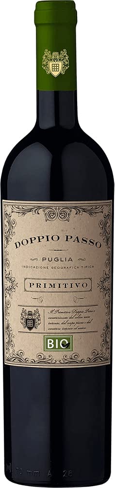6er Probierpaket - Doppio Passo Primitivo Salento | Riserva | Bio - italienischer Rotwein aus Apulien | 6 x 0,75 Liter