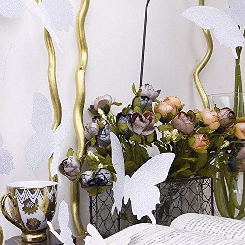 Ambiance-Live Juego de 12 Adhesivos 3D de Mariposas Plateadas