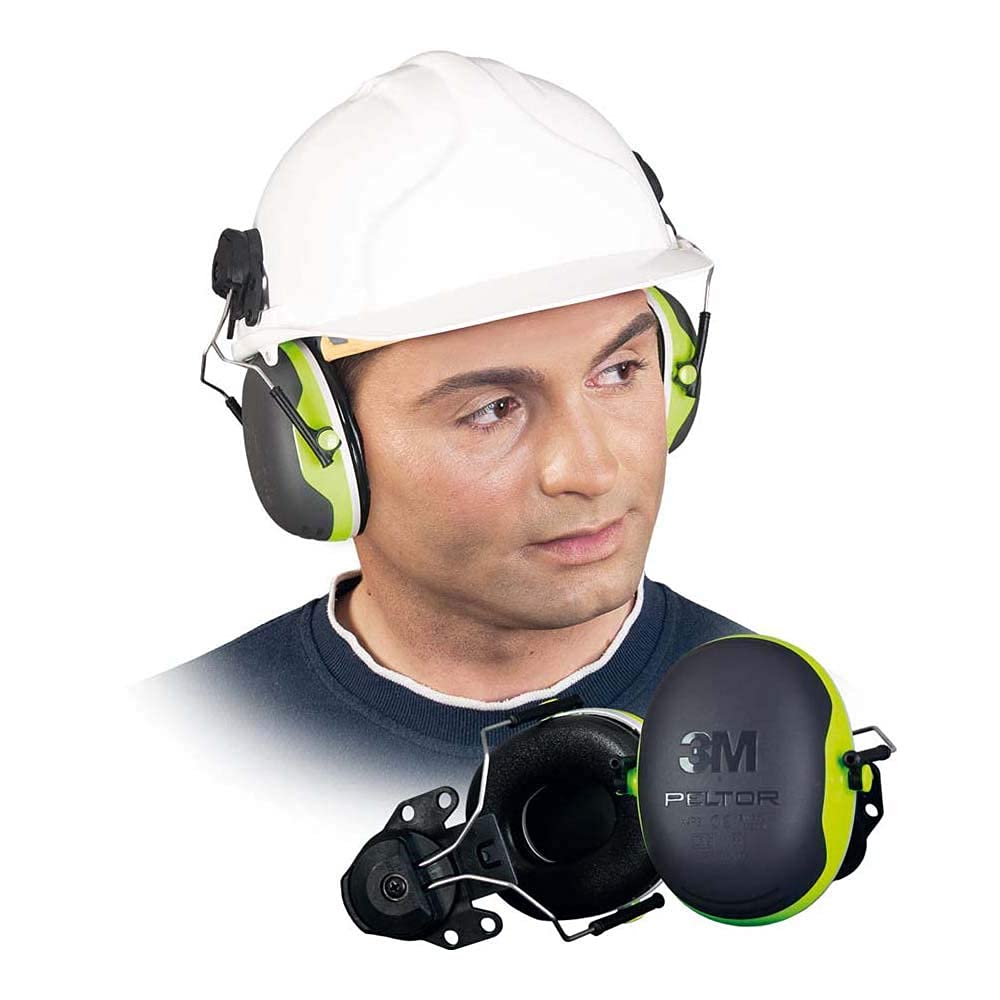 3M PELTOR Coquilles antibruit, haute visibilité, monté sur casque, X4P3