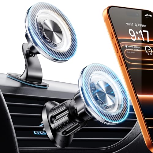 Coneclat Handyhalterung Auto Magnet für Magsafe Autohalterung【2026 Upgrade 22X N55 Magnet】 Handy Halterung Auto【360° Drehbar】 Magnetische Auto Handyhalter Lüftung für iPhone 17 16 15 14 Innentürgriffe 1