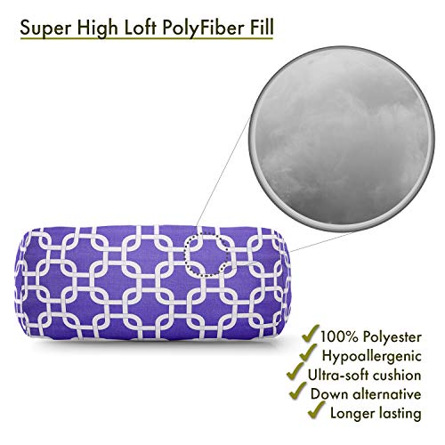 Majestic Home Goods Purple Links Indoor Round Bolster Pillow 18.5" L X 8" W X 8" H #TOP1