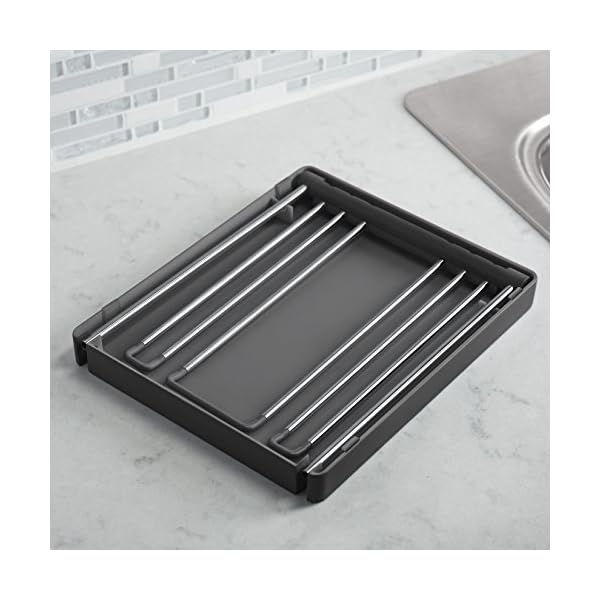 KOHLER Collapsible Wine Glass Holder or Drying Rack. Collapsible to 1.25", Holds Up To 6 glasses, Charcoal - Image 4