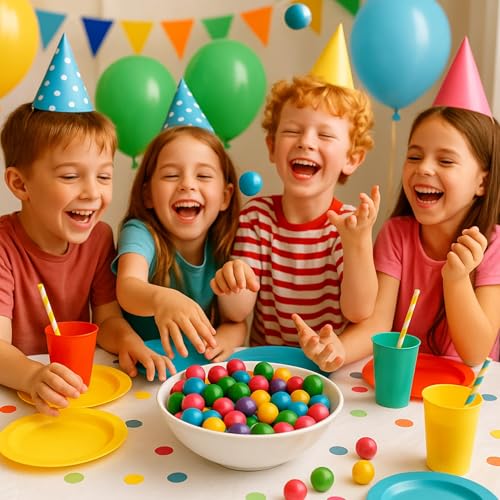 MIJOMA Rainbow Gumballs – 3x200g Kaugummikugeln Nachfüllpackung, Fruchtgeschmack, für Kaugummiautomaten, glutenfrei, halal, bunte Kaugummis, 600g Nachfüllkaugummis