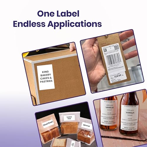 Image of Seznik Thermal Sticky Labels - 50x75 mm - White - Pack of 5 Rolls (50mmx75mm - 450 Lables)