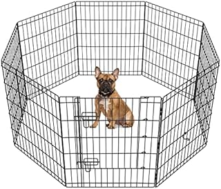 Yaheetech 8 Panel Puppy Playpen Metal Pet Pen for Small Animals Foldable Dog Exercise Pen Cat Rabbit Fence for Yard/Garden/RV/Camping 76cm High