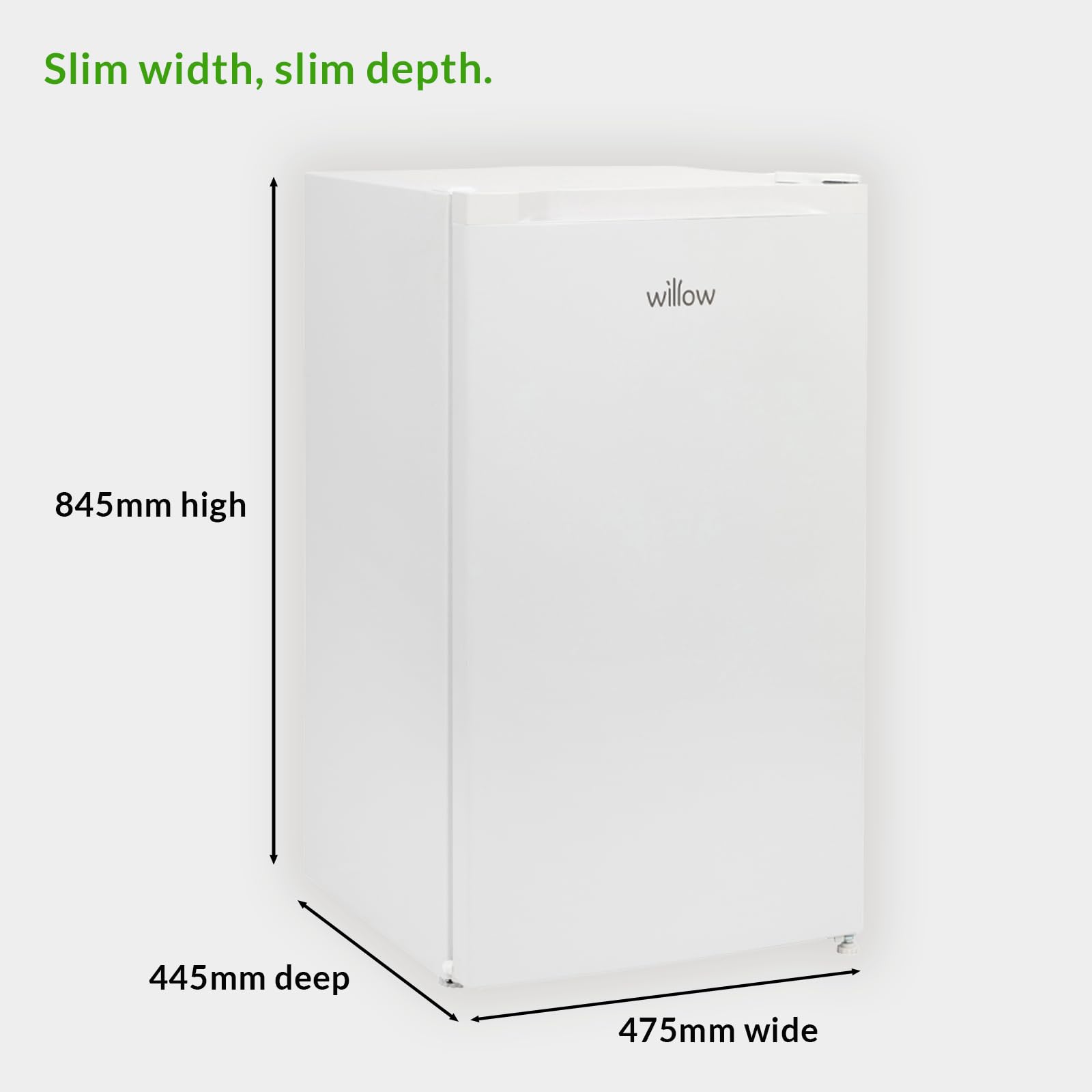 Willow WUCFZ48W 60L Small Freezer with Recessed Handle, Reversible Door, Undercounter Freezer, Adjustable Thermostat, 4* Rating - White — view 6