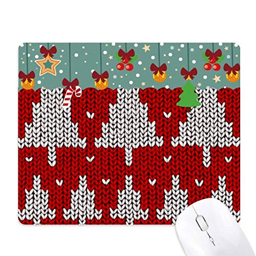 Tapis de souris Noël Red Tree tricot nordique, idée cadeau bureau