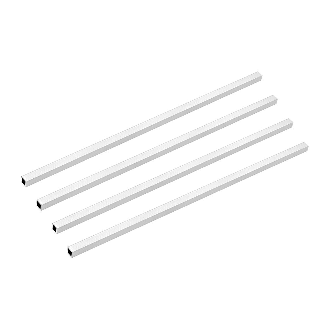 uxcell 6063 Aluminum Square Tube, 8mmx8mmx1mm Wall Thickness 300mm Length Seamless Straight Pipe Tubing 4 Pcs