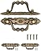 FUXXER® - 2 poignées de meubles antiques pliantes, poignées de tiroir, poignées de cuisine, poignées en fer, coffres, armoires, commodes, design vintage bronze antique 10,5 x 2 cm, lot de 2 avec vis.
