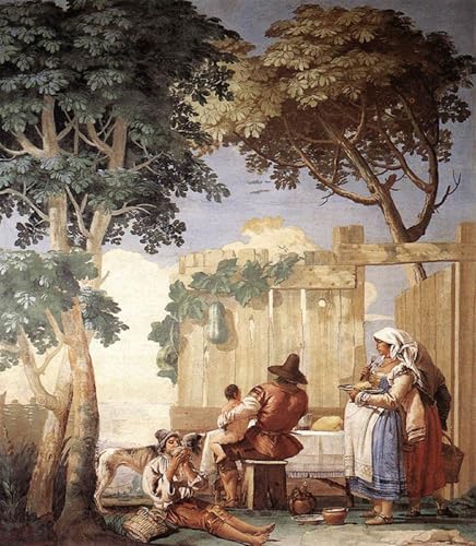 Impresion Lienzo Tiepolo Pranzo in famiglia acabado lienzo artistico de alta fidelidad 60x90