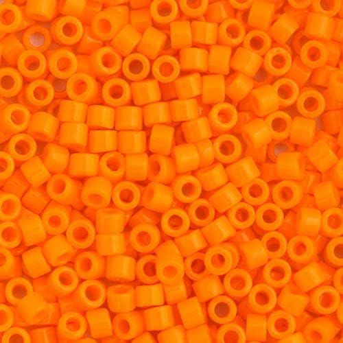 Miyuki Delica 11/0 Orange Mandarin Opaque 250gms Bag of Japanese Glass Beads Bulk Bag of Japanese Glass Beads