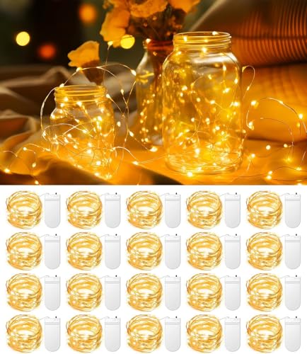 Piucrty Mini Lichterkette Draht Batterie 1M Kleine Lichterdraht mit 20...
