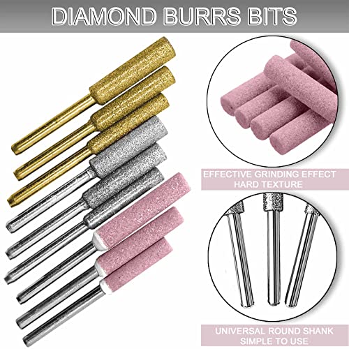 Chainsaw Sharpening Attachment Kit - 20Pcs Chain Saw Blade Teeth Sharpener Set With Angle Guide And Diamond Burr Grinding Stone Files, Drill Power Tool Accessories For Gardening Lawn Mower Chainsaw #TOP4