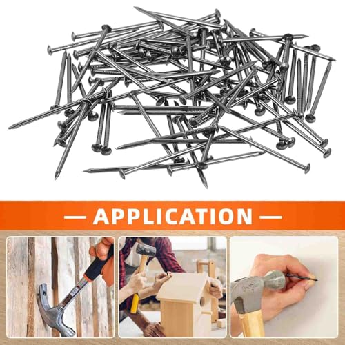 Image of 100PCS Small Nail Round Head Tiny Nails String Art Nails Hand-Made Hardware Accessories Fasteners Mini Nail (Black,1.8mmX30mm /0.07 inchX1.2 inch)