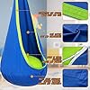 Y- STOP Kids Pod Swing Seat, Hanging Hammock Chair Swing with Inflatable Pillow, Sensory Swing Chair with Pocket for Outdoor and Indoor (Blue and Green) #3