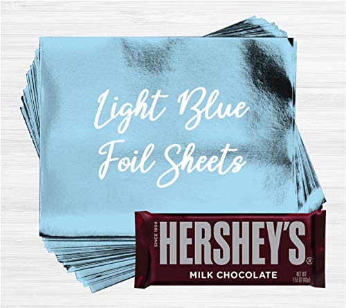 Buy Light Blue Shiny Candy Bar Wrapper Foil Sheets for Over Wrapping ...