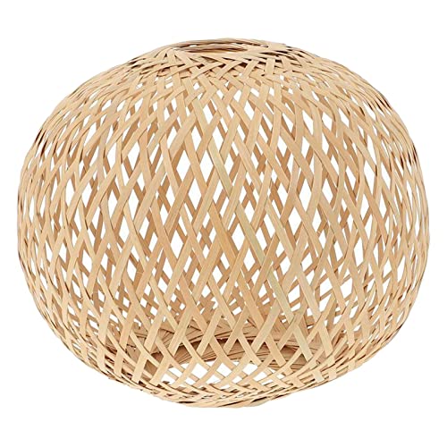 MagiDeal Lampenschirm aus Bambusgewebe, handgefertigt, rustikal, Pendelleuchte, Lampenschirm, Kronleuchter, Abdeckung für Hotel, Küche, Insel, Esszimmer, 21x20cm