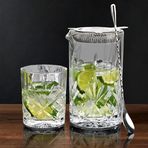 Cocktail Mixing Glass with Stirrer – 17oz Bar Mixing Pitcher for Stirring Cocktails and Drinks - Thumbnail 2